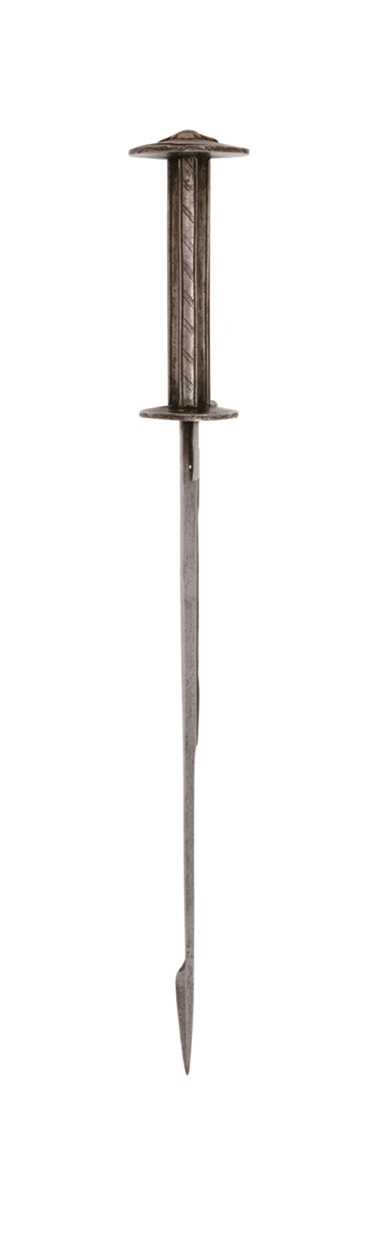 Lot 125 - A RONDEL DAGGER FORMED ENTIRELY OF STEEL