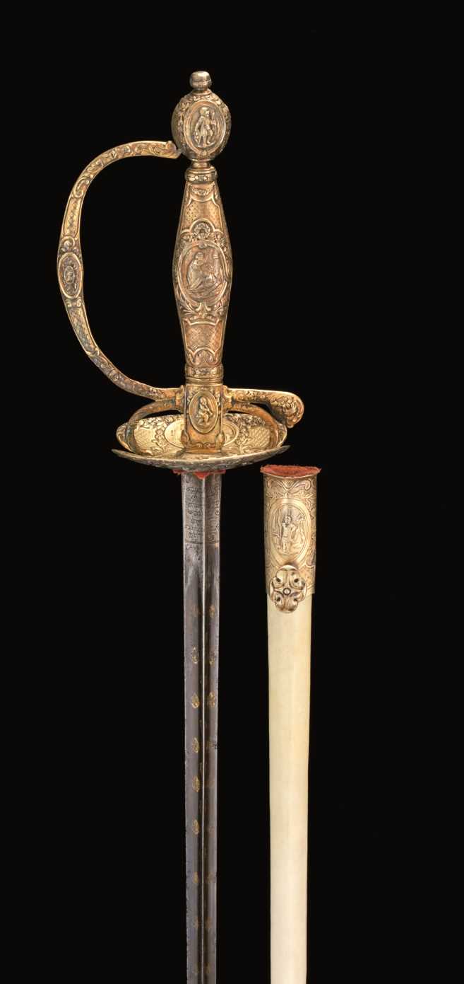 Lot 228 - A FINE FRENCH SMALL-SWORD WITH SILVER-GILT HILT