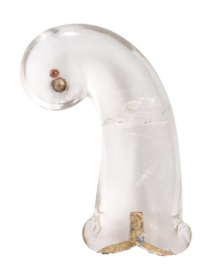 Lot 155 - AN INDIAN DETACHED ROCK CRYSTAL HILT FOR A DAGGER (KHANJAR), 19TH CENTURY