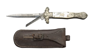 Lot 696 - A RARE LINGARD PATENT SPRING-KNIFE, CIRCA 1860