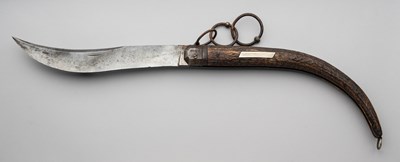 Lot 520 - A LARGE BELGIAN LOCK KNIFE, WAUTY, NAMUR, LATE 19TH CENTURY