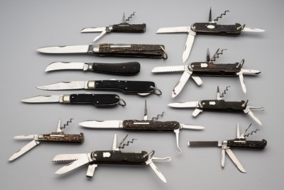 Lot 673 - A LOCK KNIFE AND SEVEN PENKNIVES, ALLEN & SON, SHEFFIELD, LATE 19TH CENTURY, AND FOUR FURTHER KNIVES