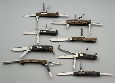 Lot 661 - THREE PENKNIVES, LOCKWOOD BROTHERS, SHEFFIELD, LATE 19TH CENTURY AND FIVE FURTHER KNIVES