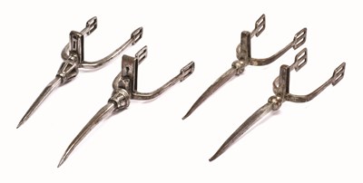 Lot 83 - TWO PAIRS OF ARABIC PRICK SPURS