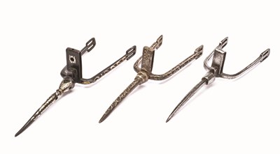 Lot 84 - THREE ARABIC PRICK SPURS