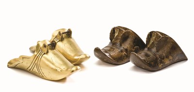 Lot 89 - TWO PAIRS OF PERUVIAN BRASS STIRRUPS