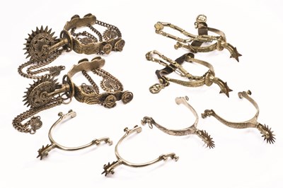 Lot 92 - FOUR PAIRS OF SOUTH AMERICAN SPURS