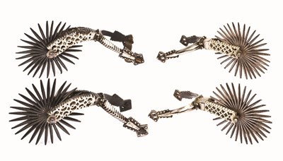 Lot 93 - TWO PAIRS OF MEXICAN ROWEL SPURS