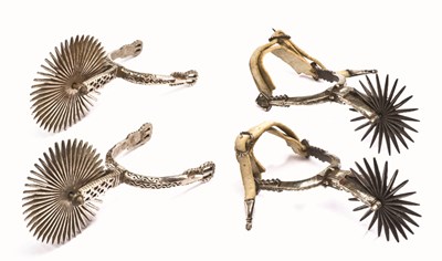 Lot 94 - TWO PAIRS OF MEXICAN ROWEL SPURS