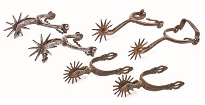 Lot 96 - THREE PAIRS OF SPURS