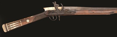 Lot 99 - A 7 BORE INDIAN FLINTLOCK GUN