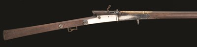 Lot 100 - A 22 BORE INDIAN SILVER-MOUNTED MATCHLOCK MUSKET