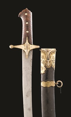 Lot 109 - A TURKISH SILVER-MOUNTED SABRE
