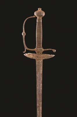 Lot 135 - AN ENGLISH DISH HILT RAPIER