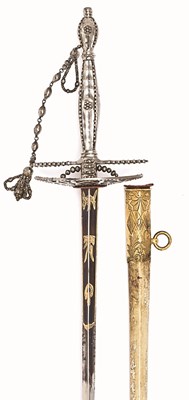 Lot 138 - **AN ENGLISH SMALL-SWORD WITH CUT STEEL HILT