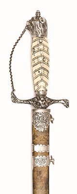 Lot 156 - A SILVER-HILTED HUNTING SWORD