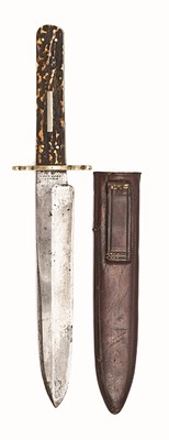 Lot 158 - A HUNTING KNIFE BY GILLES