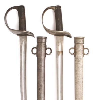 Lot 212 - TWO 1885 PATTERN CAVALRY TROOPERS SWORDS AND A 1908 PATTERN CAVALRY TROOPERS SWORD