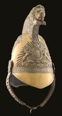 Lot 217 - AN 1834-43 PATTERN 7TH OR PRINCESS ROYAL DRAGOON GUARDS BRASS HELMET