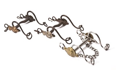 Lot 226 - A GROUP OF THREE REGIMENTAL HORSE BITS