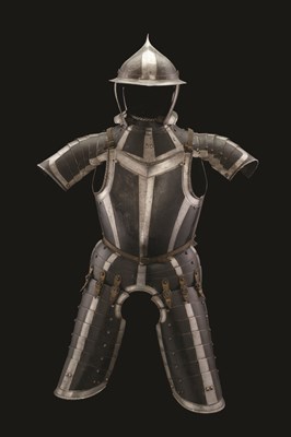 Lot 236 - **A COMPOSITE GERMAN 'BLACK AND WHITE' THREE-QUARTER INFANTRY ARMOUR (KNECHTISCHE HARNASCH)