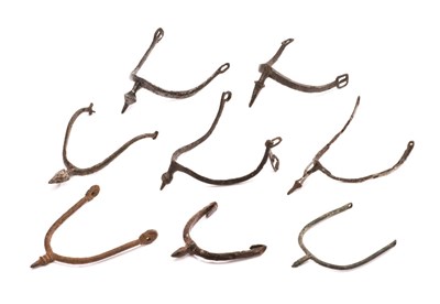 Lot 259 - A GROUP OF NINE VARIOUS PRICK SPURS