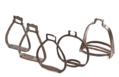 Lot 263 - FIVE VARIOUS EUROPEAN STIRRUPS