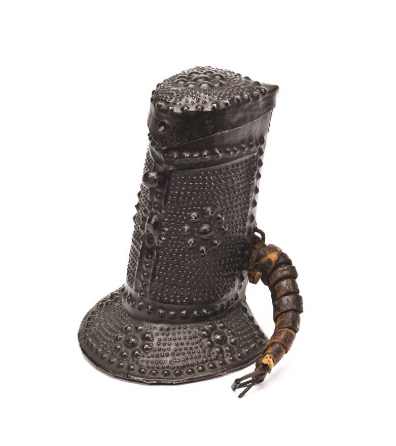 Lot 307 - A RARE GERMAN EMBOSSED STEEL CARTRIDGE BOX (PATRON)