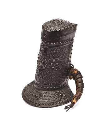 Lot 307 - A RARE GERMAN EMBOSSED STEEL CARTRIDGE BOX (PATRON)