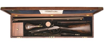 Lot 367 - A CASED 14 BORE PERCUSSION SPORTING GUN BY BOSS & CO.