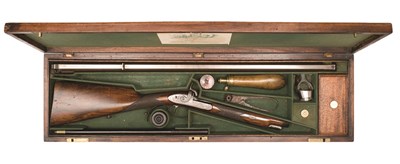 Lot 368 - A CASED 14 BORE PERCUSSION SPORTING RIFLE BY J. PURDEY