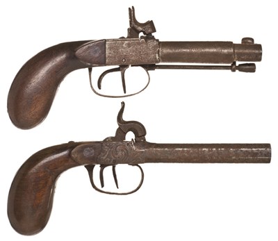 Lot 396 - A 120 BORE D.B. FRENCH PERCUSSION POCKET PISTOL