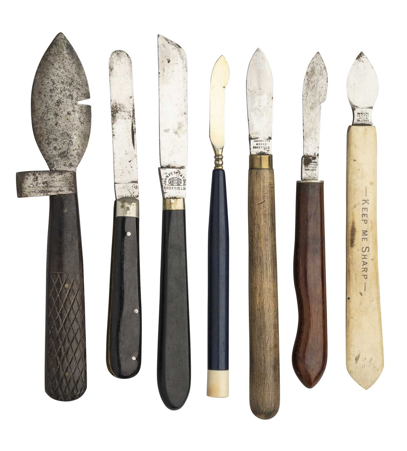 Lot 228 - A DESK ERASER KNIFE, JOHN PETTY & SONS, SHEFFIELD, EARLY 20TH CENTURY