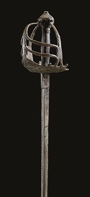 Lot 102 - AN ENGLISH BASKET-HILTED BACKSWORD