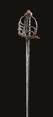 Lot 106 - AN ENGLISH BASKET-HILTED BROADSWORD