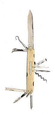 Lot 151 - A FINE ENGLISH SPORTSMANS LOCK KNIFE CIRCA 1900