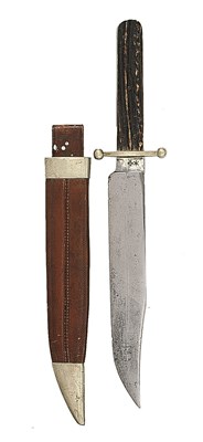 Lot 152 - A BOWIE KNIFE BY J.RODGERS NO.6 NORFOLK STREET