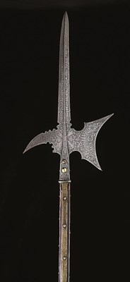 Lot 169 - A GERMAN ETCHED STATE HALBERD OF THE GUARD OF THE ARCHDUKE FERDINAND OF AUSTRIA
