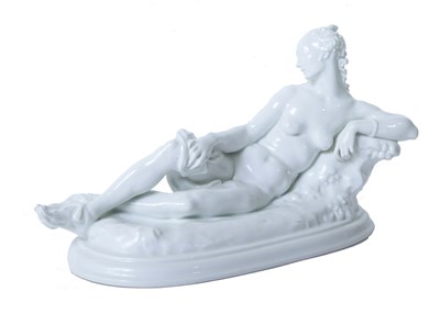 Lot 29 - A BERLIN (KPM) FIGURE OF RECUMBENT DAPHNE, 1922