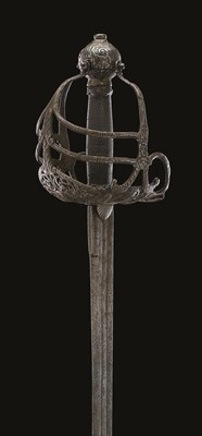 Lot 224 - AN ENGLISH BASKET-HILTED BACKSWORD
