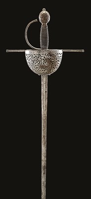 Lot 232 - A SPANISH CUP-HILT RAPIER, EARLY 18TH CENTURY