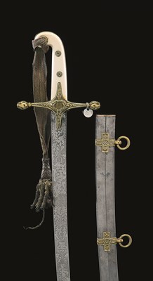 Lot 277 - A VICTORIAN MAMELUKE-HILTED OFFICER'S SWORD OF THE WARWICK YEOMANRY BY C. SMITH