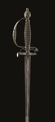 Lot 316 - AN ENGLISH SMALL SWORD WITH CUT-STEEL HILT