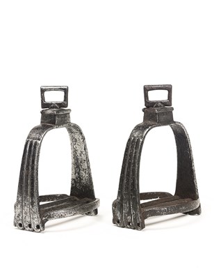 Lot 367 - A RARE PAIR OF STIRRUPS