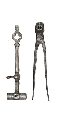 Lot 389 - A COMBINED WHEEL-LOCK SPANNER AND TURNSCREW