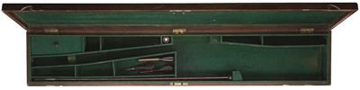 Lot 395 - A FITTED MAHOGANY CASE FOR A SMALL SHOTGUN