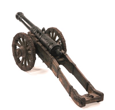 Lot 414 - A FINE BRONZE SALUTING CANNON