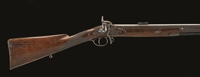 Lot 433 - A 27 BORE PERCUSSION TARGET RIFLE BY GEORGE H. DAW