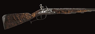 Lot 448 - A FLINTLOCK SPORTING GUN