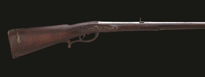 Lot 450 - A GERMAN AIR GUN OF BELLOWS TYPE BY F. A. ROTMAUER IN LEGAU